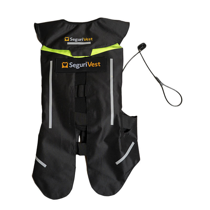 CHALECO CON AIRBAG NEGRO TALLE M + CILINDRO CO2